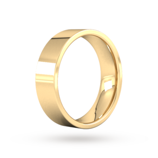 Goldsmiths 6mm Flat Court Heavy Wedding Ring In 9 Carat Yellow Gold