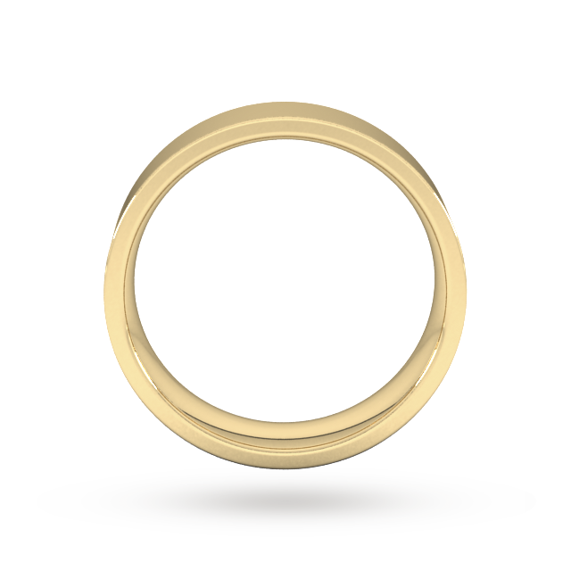 Goldsmiths 6mm Flat Court Heavy Wedding Ring In 9 Carat Yellow Gold - Ring Size P