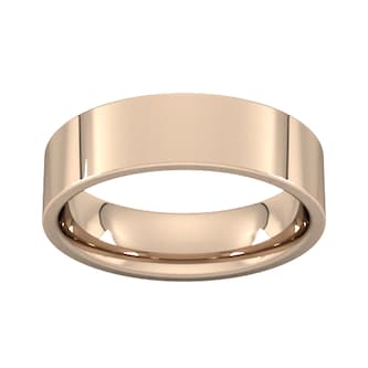 Best Luxury 
6mm Flat Court Heavy Wedding Ring In 9 Carat Rose Gold