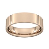 Goldsmiths 6mm Flat Court Heavy Wedding Ring In 9 Carat Rose Gold