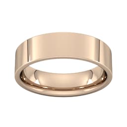 08309828 - 6mm Flat Court Heavy Wedding Ring In 9 Carat Rose Gold