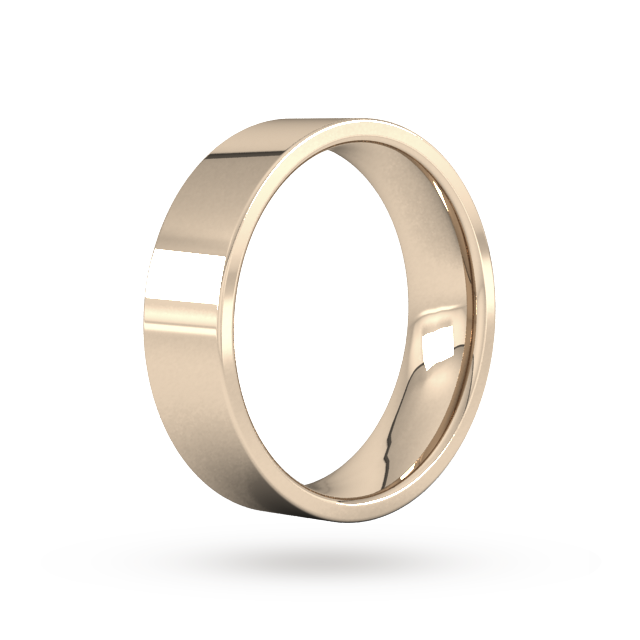 Goldsmiths 6mm Flat Court Heavy Wedding Ring In 9 Carat Rose Gold