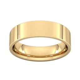 08309830 - 6mm Flat Court Heavy Wedding Ring In 18 Carat Yellow Gold