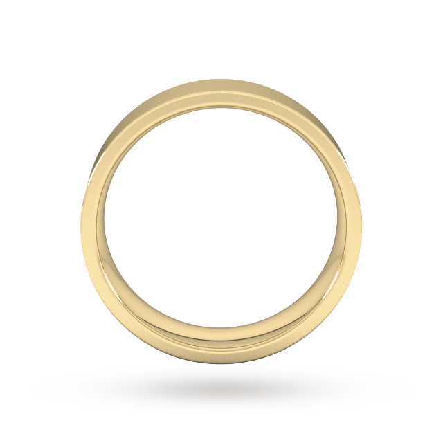 Goldsmiths 6mm Flat Court Heavy Wedding Ring In 18 Carat Yellow Gold