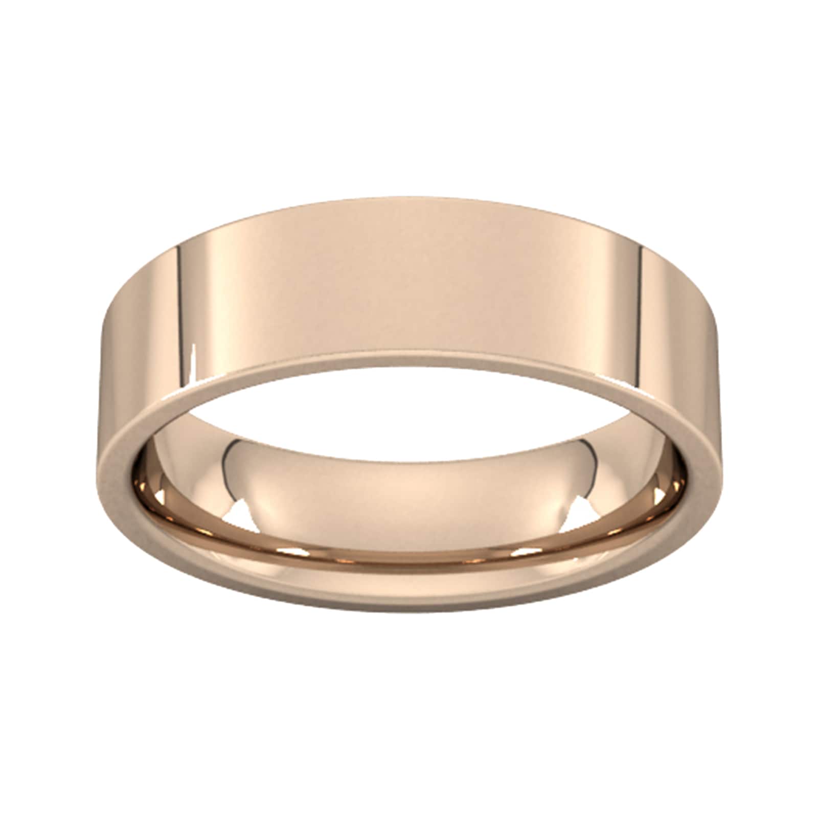 Goldsmiths 6mm Flat Court Heavy Wedding Ring In 18 Carat Rose Gold Goldsmiths 6mm Flat Court Heavy Wedding Ring In 18 Carat Rose Gold