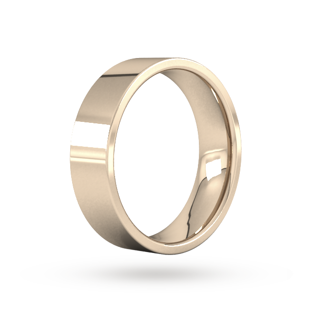 Goldsmiths 6mm Flat Court Heavy Wedding Ring In 18 Carat Rose Gold