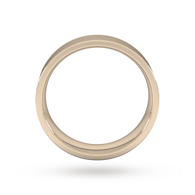 Goldsmiths 6mm Flat Court Heavy Wedding Ring In 18 Carat Rose Gold