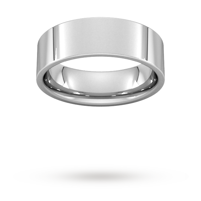 6mm Flat Court Heavy Wedding Ring In 950 Palladium - Ring Size S