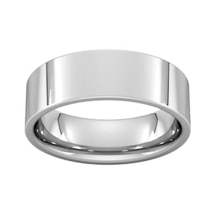 Goldsmiths 6mm Flat Court Heavy Wedding Ring In Platinum