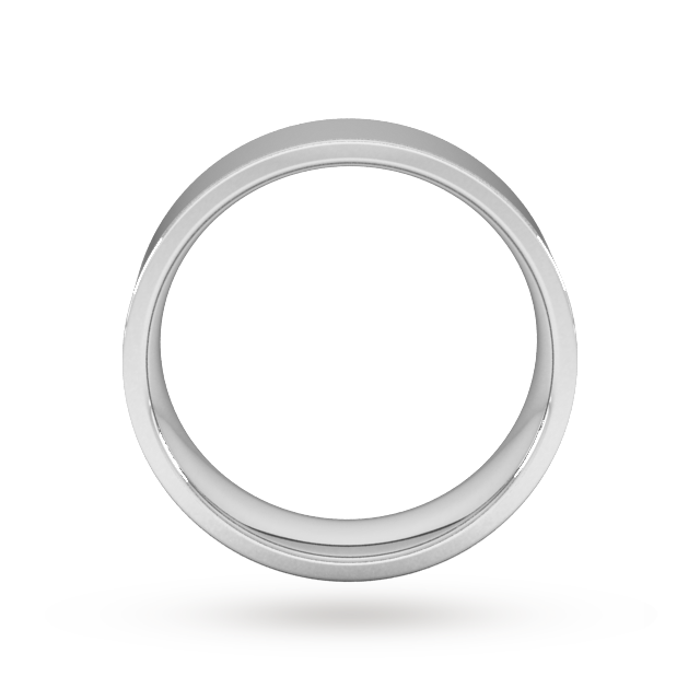 Goldsmiths 6mm Flat Court Heavy Wedding Ring In Platinum - Ring Size T