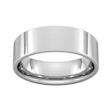 Goldsmiths 6mm Flat Court Heavy Wedding Ring In Sterling Silver