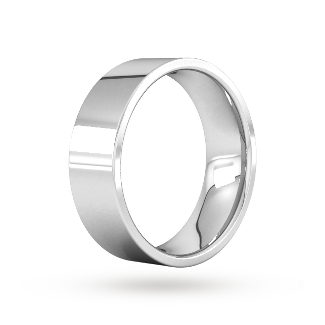 Goldsmiths 6mm Flat Court Heavy Wedding Ring In Sterling Silver