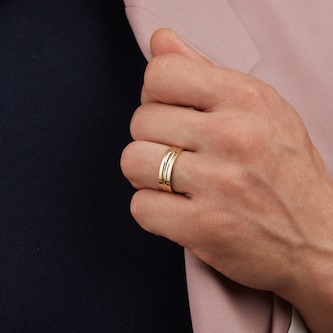 Goldsmiths 6mm Flat Court Heavy Grooved Polished Finish Wedding Ring In 9 Carat Yellow Gold