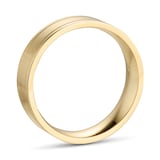 Goldsmiths 6mm Flat Court Heavy Polished Finish With Grooves Wedding Ring In 9 Carat Yellow Gold