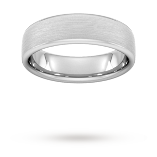 Goldsmiths 6mm Flat Court Heavy Matt Finished Wedding Ring In 9 Carat White Gold