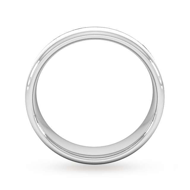 Goldsmiths 6mm Flat Court Heavy Centre Groove With Chamfered Edge Wedding Ring In 950 Palladium