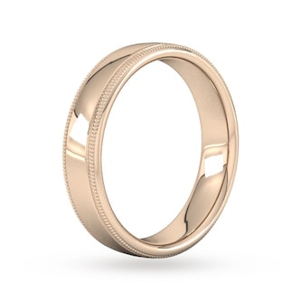 Best Luxury 
6mm Flat Court Heavy Milgrain Edge Wedding Ring In 9 Carat Rose Gold