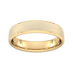 08309866 - 6mm Flat Court Heavy Polished Chamfered Edges With Matt Centre Wedding Ring In 9 Carat Yellow Gold