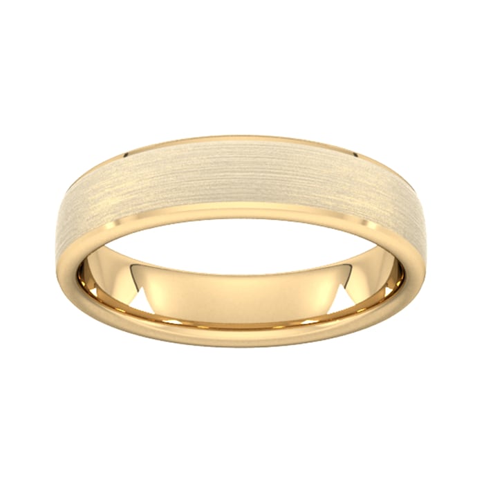 Goldsmiths 6mm Flat Court Heavy Polished Chamfered Edges With Matt Centre Wedding Ring In 18 Carat Yellow Gold