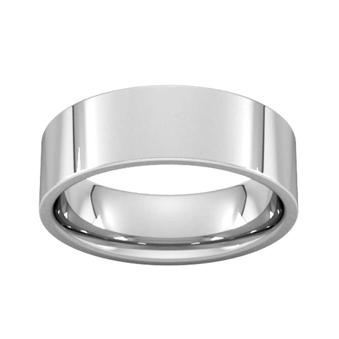 Goldsmiths 7mm Flat Court Heavy Wedding Ring In 9 Carat White Gold