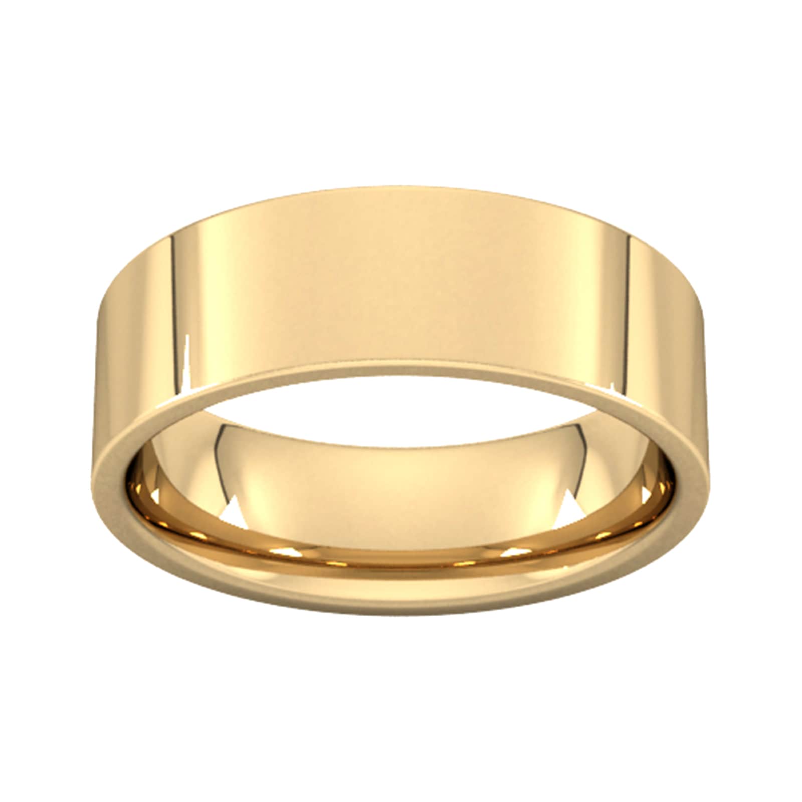 Goldsmiths 7mm Flat Court Heavy Wedding Ring In 9 Carat Yellow Gold Goldsmiths 7mm Flat Court Heavy Wedding Ring In 9 Carat Yellow Gold