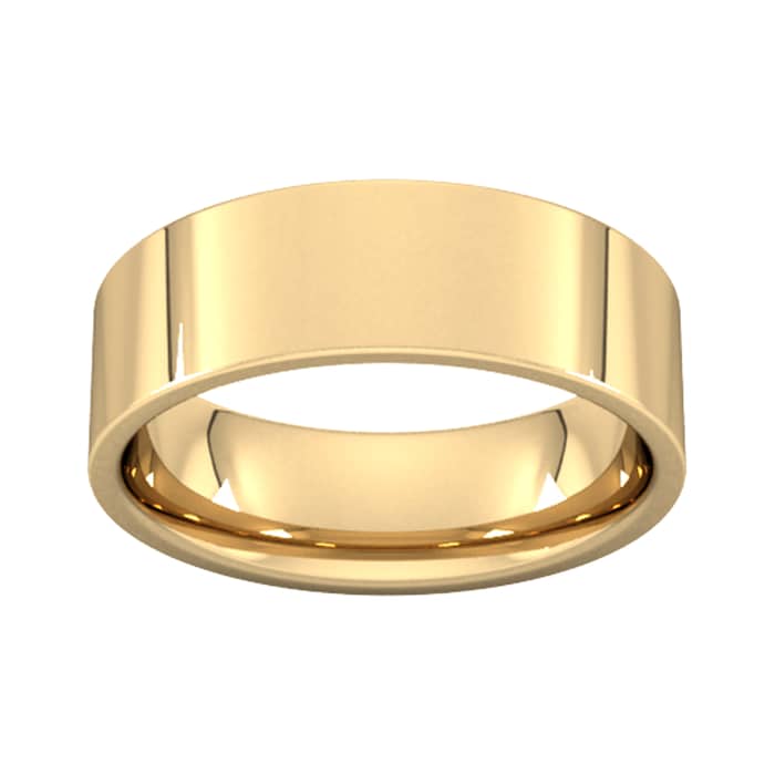 Goldsmiths 7mm Flat Court Heavy Wedding Ring In 9 Carat Yellow Gold - Ring Size Q