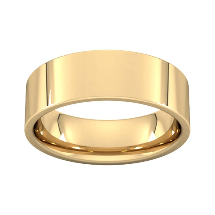 Goldsmiths 7mm Flat Court Heavy Wedding Ring In 9 Carat Yellow Gold