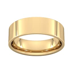 08309885 - 7mm Flat Court Heavy Wedding Ring In 9 Carat Yellow Gold