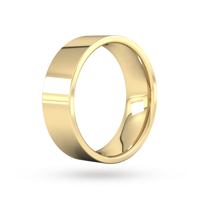 Goldsmiths 7mm Flat Court Heavy Wedding Ring In 9 Carat Yellow Gold - Ring Size Q