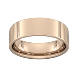 08309886 - 7mm Flat Court Heavy Wedding Ring In 18 Carat Rose Gold