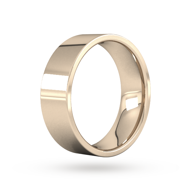 Goldsmiths 7mm Flat Court Heavy Wedding Ring In 18 Carat Rose Gold