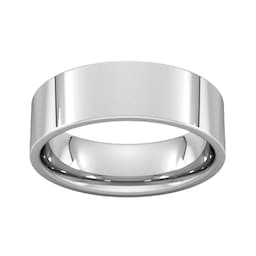 08309888 - 7mm Flat Court Heavy Wedding Ring In Platinum