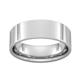 Goldsmiths 7mm Flat Court Heavy Wedding Ring In Sterling Silver
