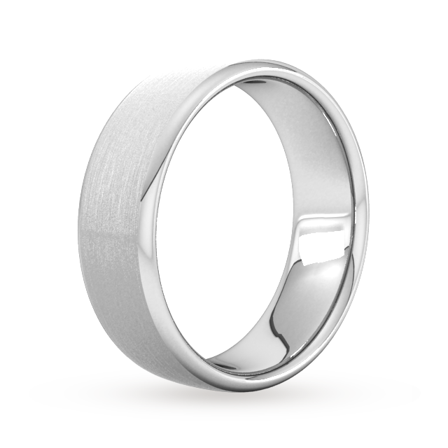 Goldsmiths 7mm Flat Court Heavy Matt Finished Wedding Ring In 9 Carat White Gold - Ring Size K