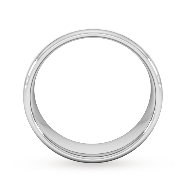 Goldsmiths 7mm Flat Court Heavy Matt Finished Wedding Ring In 9 Carat White Gold - Ring Size K