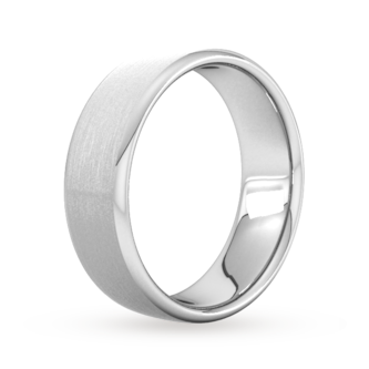 Goldsmiths 7mm Flat Court Heavy Matt Finished Wedding Ring In Platinum