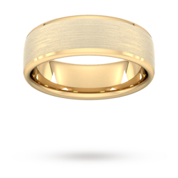 08309908 - 7mm Flat Court Heavy Polished Chamfered Edges With Matt Centre Wedding Ring In 18 Carat Yellow Gold