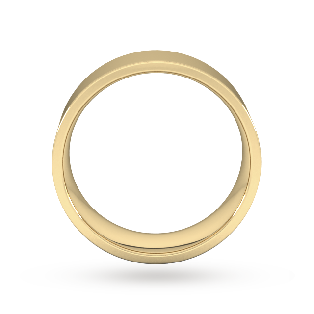 Goldsmiths 8mm Flat Court Heavy Wedding Ring In 9 Carat Yellow Gold