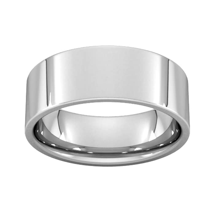 Goldsmiths 8mm Flat Court Heavy Wedding Ring In 950 Palladium - Ring Size Q