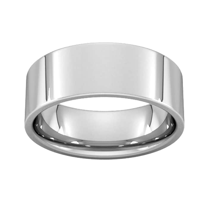 Goldsmiths 8mm Flat Court Heavy Wedding Ring In Platinum - Ring Size T