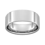 Goldsmiths 8mm Flat Court Heavy Wedding Ring In Sterling Silver