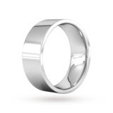 Goldsmiths 8mm Flat Court Heavy Wedding Ring In Sterling Silver