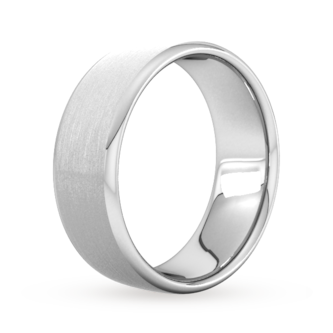 Goldsmiths 8mm Flat Court Heavy Matt Finished Wedding Ring In 9 Carat White Gold