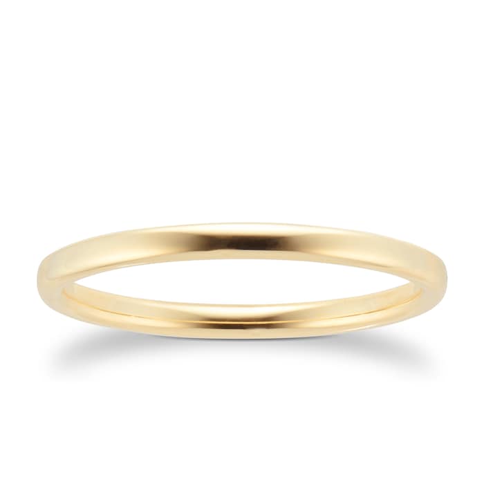 Goldsmiths 18ct Yellow Gold 1.5mm Court Wedding Ring