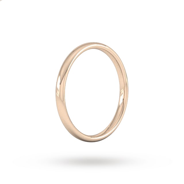 Goldsmiths 18ct Rose Gold 1.5mm Slight Court Standard Wedding Ring - Ring Size U