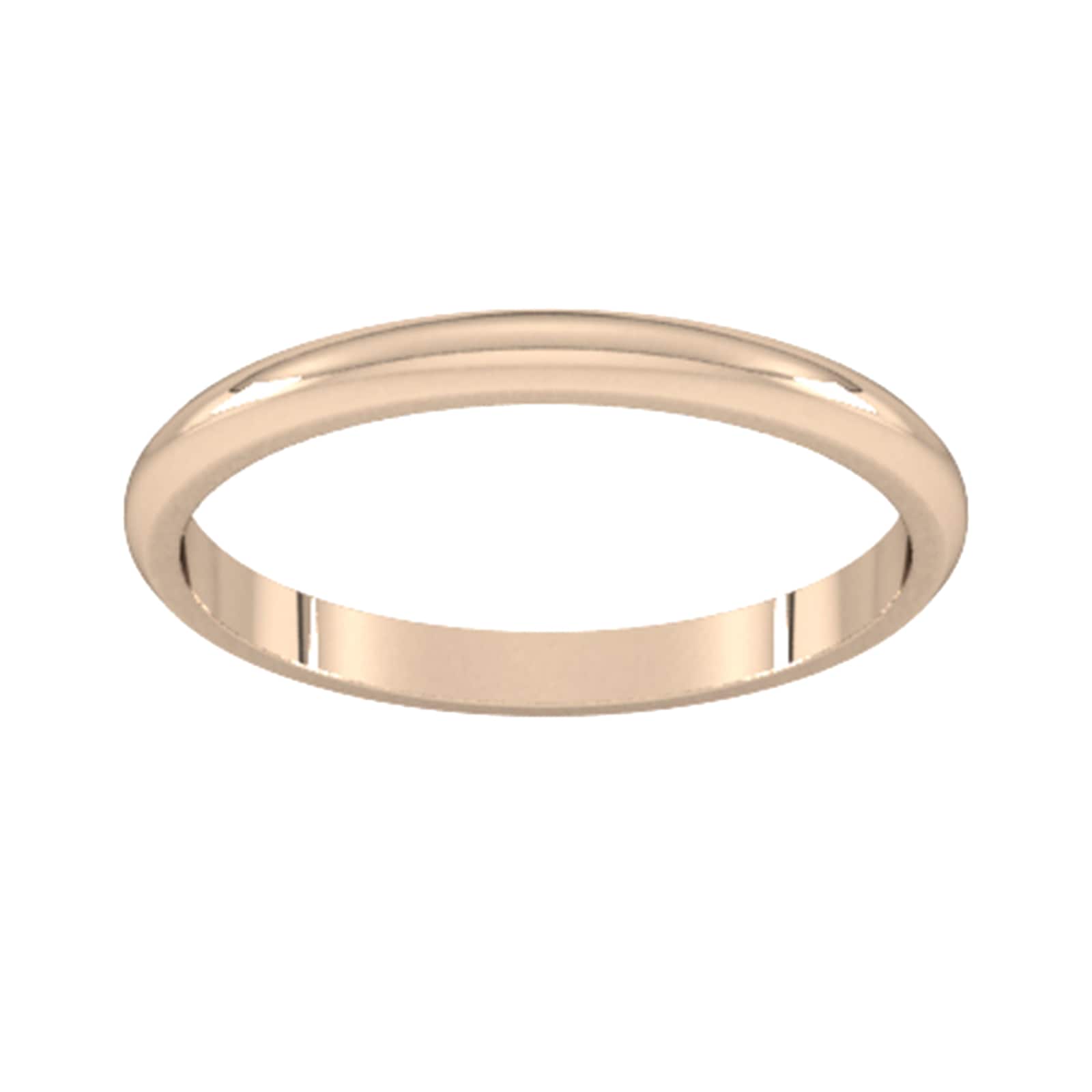 18ct Rose Gold 1.5mm D Shape Standard Wedding Ring - Ring Size K