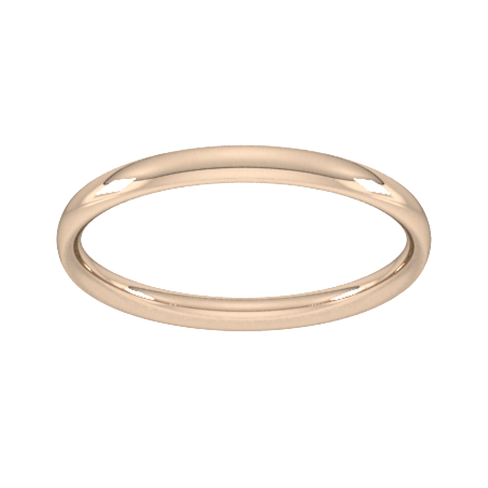 18ct Rose Gold 1.5mm Traditional Court Standard Wedding Ring - Ring Size W