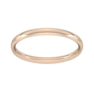 Goldsmiths 18ct Rose Gold 1.5mm Traditional Court Standard Wedding Ring