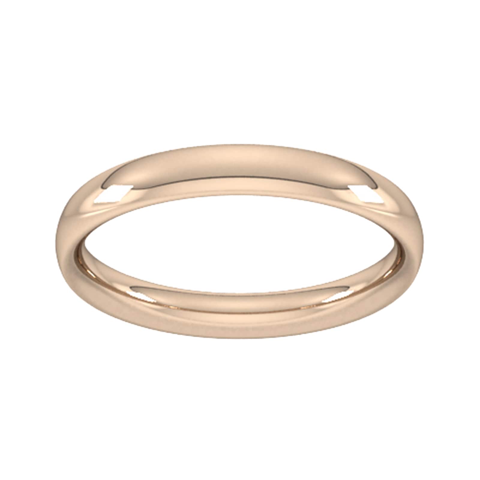 18ct Rose Gold 3mm Traditional Court Extra Heavy Wedding Ring - Ring Size L