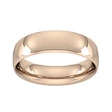 Goldsmiths 18ct Rose Gold 6mm Traditional Court Extra Heavy Wedding Ring - Ring Size K